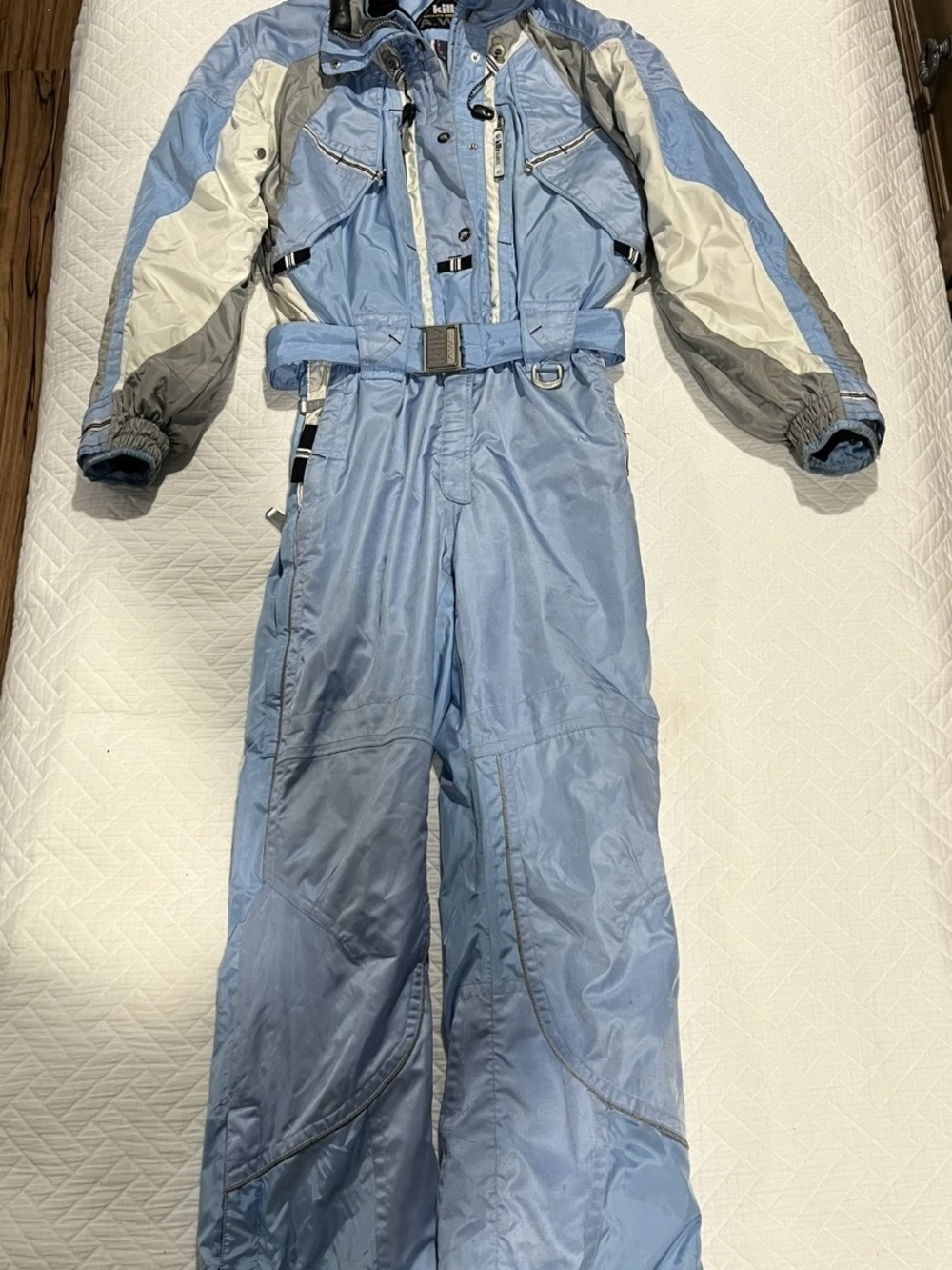 Killy Women’s Light Blue Ski Jumpsuit with Gray & White Accents